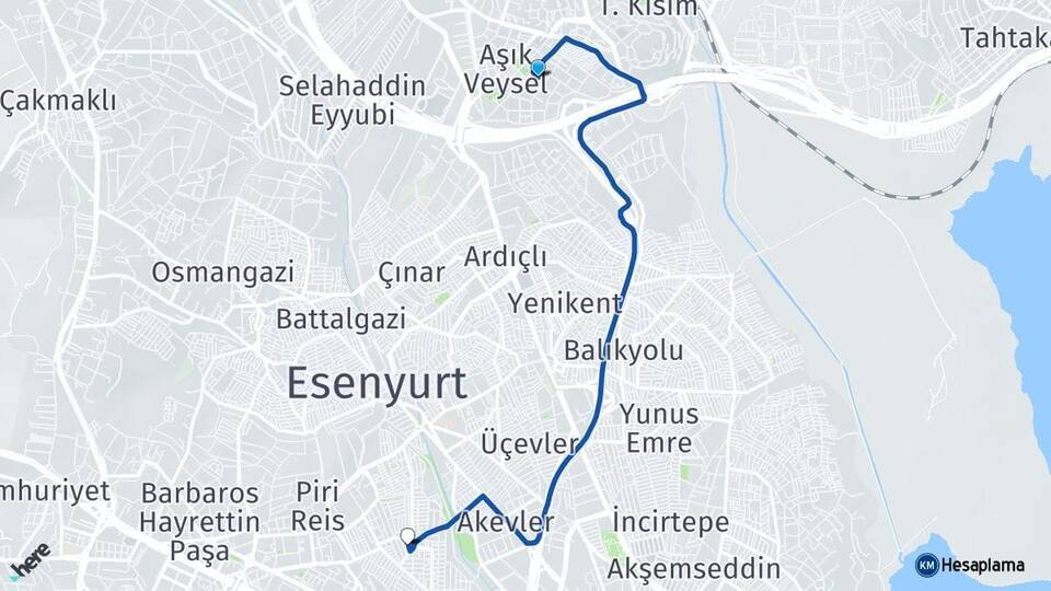 Esenkent Mehterçeşme Arası Kaç Km - Yol Tarifi