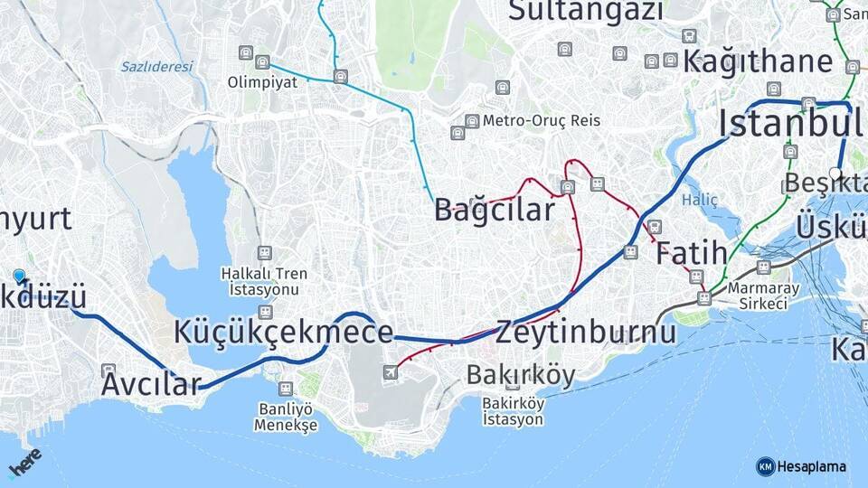 Güzelyurt Beşiktaş Arası Kaç Km - Yol Tarifi