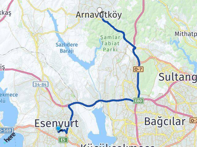 Mehterçeşme Arnavutköy Arası Kaç Km - Yol Tarifi