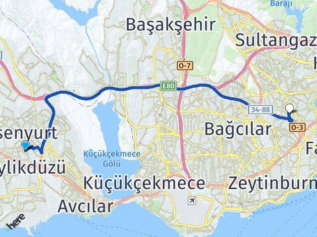 Mehterçeşme Bayrampaşa Arası Kaç Km - Yol Tarifi