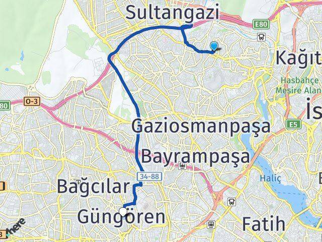 Akşemsettin Güngören Arası Kaç Km - Yol Tarifi