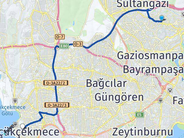 Akşemsettin Küçükçekmece Arası Kaç Km - Yol Tarifi