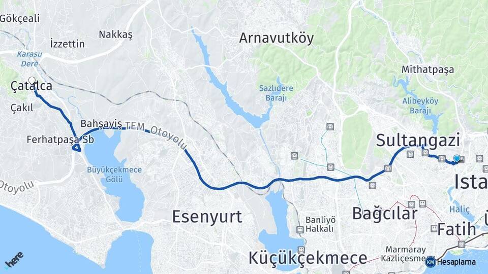 Alibeyköy Çatalca Arası Kaç Km - Yol Tarifi