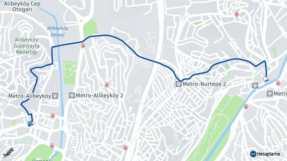 İstanbul Eyüpsultan Alibeyköy Kağıthane Arası Kaç Km - Yol Haritası