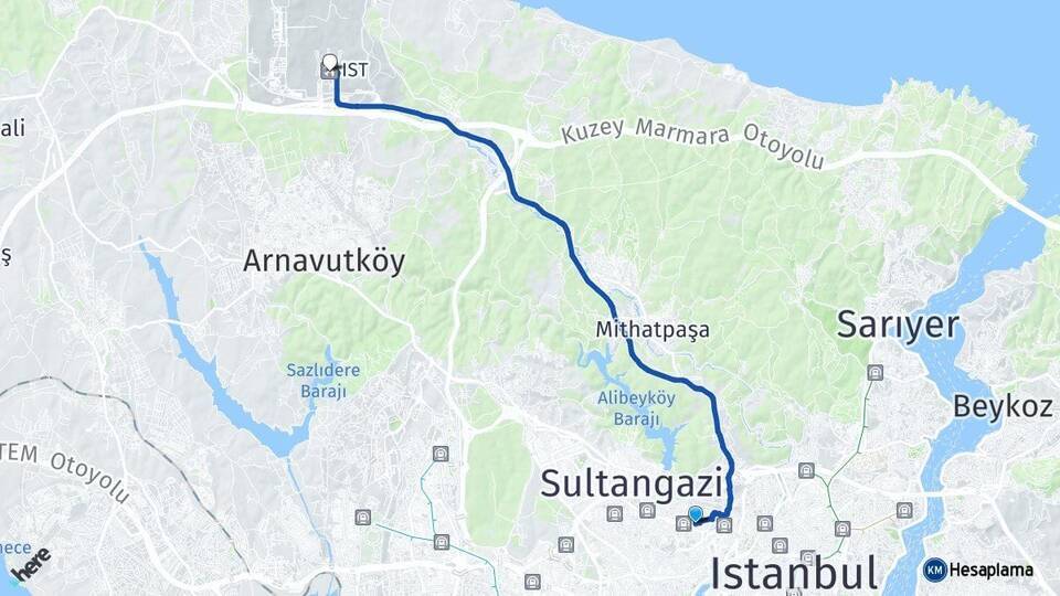 Çırçır İstanbul Havalimanı Arası Kaç Km - Yol Tarifi