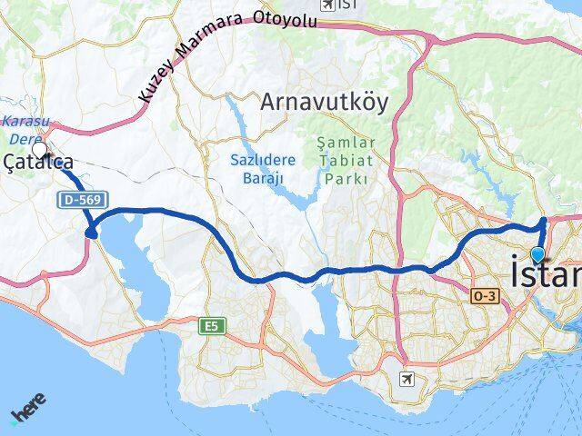 Emniyettepe Çatalca Arası Kaç Km - Yol Tarifi