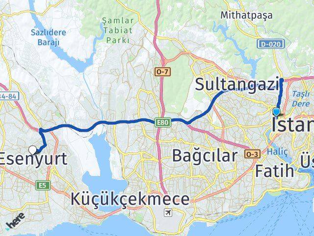 Emniyettepe Esenyurt Arası Kaç Km - Yol Tarifi