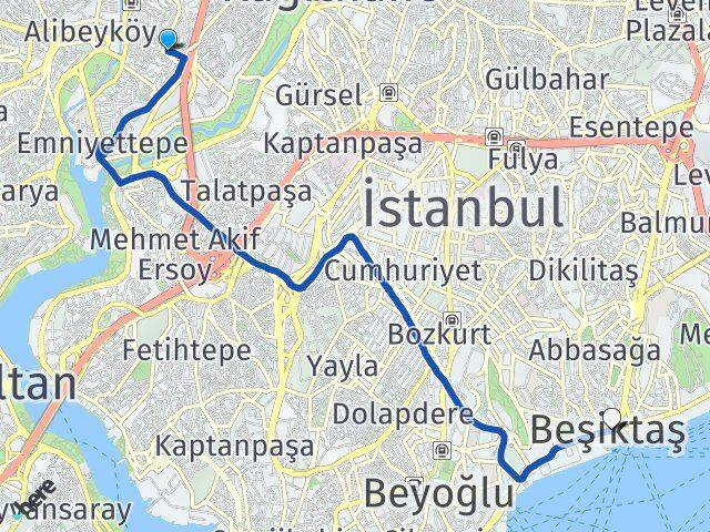 Güzeltepe Beşiktaş Arası Kaç Km - Yol Tarifi