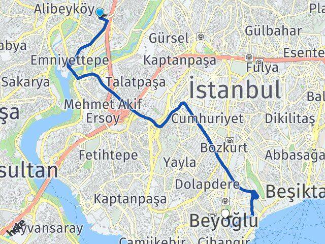 Güzeltepe Beyoğlu Arası Kaç Km - Yol Tarifi