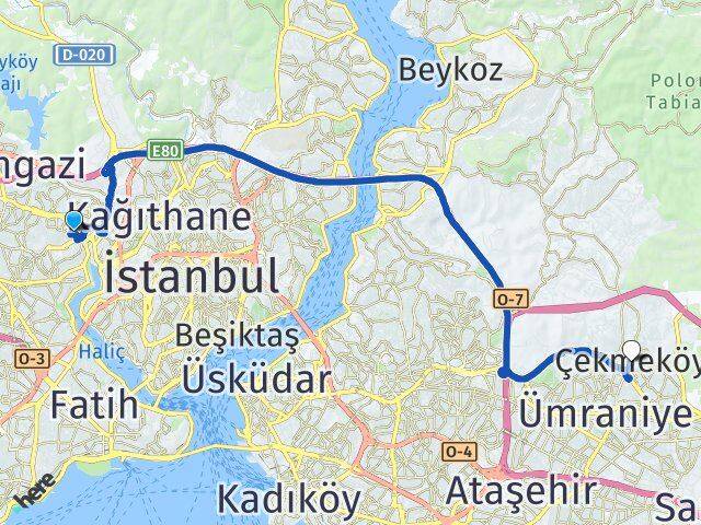 Karadolap Çekmeköy Arası Kaç Km - Yol Tarifi