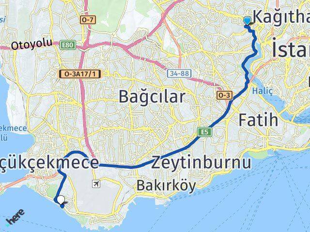 Karadolap Florya Arası Kaç Km - Yol Tarifi