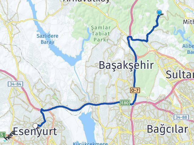 Pirinççi Esenyurt Arası Kaç Km - Yol Tarifi