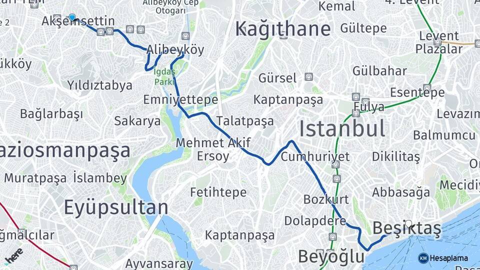 Yeşilpınar Beşiktaş Arası Kaç Km - Yol Tarifi
