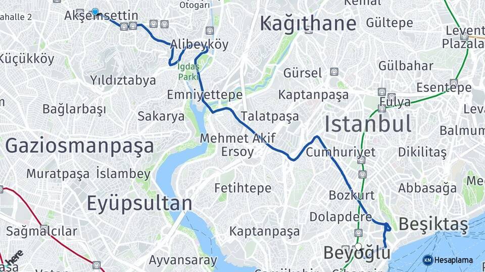 Yeşilpınar Beyoğlu Arası Kaç Km - Yol Tarifi