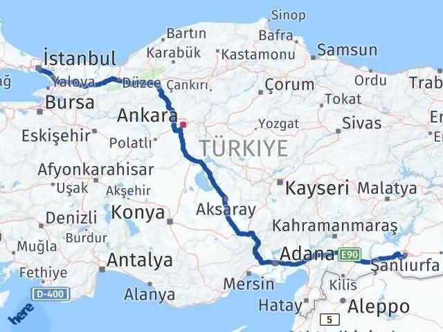 İstanbul Eyyübiye Arası Kaç Km - Yol Tarifi