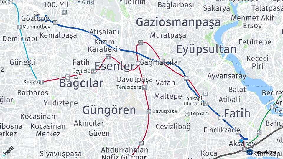 Aksaray Göztepe Arası Kaç Km - Yol Tarifi