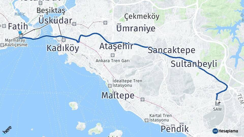 Aksaray Sabiha Gökçen Havalimanı Arası Kaç Km - Yol Tarifi