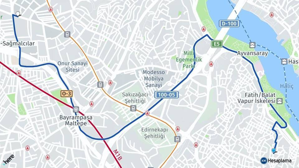 Balat Bayrampaşa Arası Kaç Km - Yol Tarifi