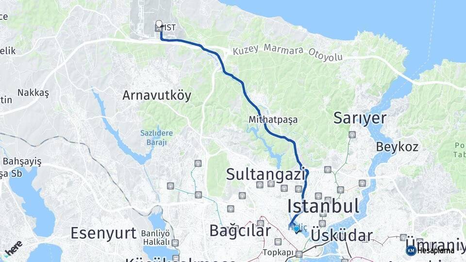 Balat İstanbul Havalimanı Arası Kaç Km - Yol Tarifi