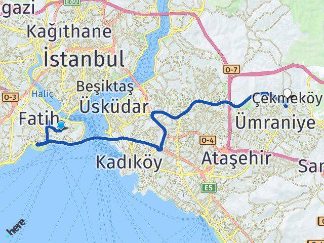 Beyazıt Çekmeköy Arası Kaç Km - Yol Tarifi