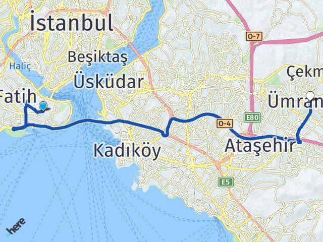 Beyazıt Ümraniye Arası Kaç Km - Yol Tarifi