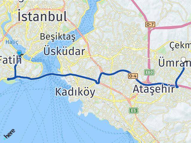 Cibali Ümraniye Arası Kaç Km - Yol Tarifi