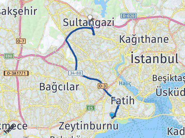 Koca Mustafapaşa Sultangazi Arası Kaç Km - Yol Tarifi