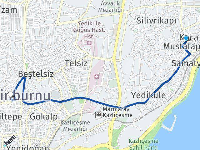 Koca Mustafapaşa Zeytinburnu Arası Kaç Km - Yol Tarifi