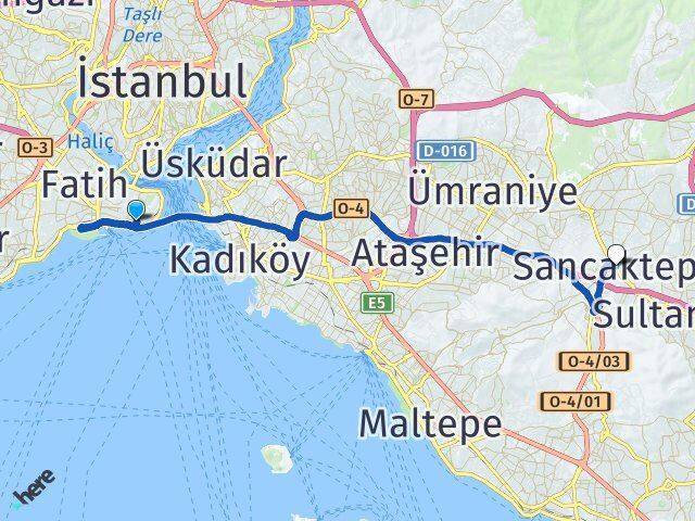 Küçük Ayasofya Sancaktepe Arası Kaç Km - Yol Tarifi
