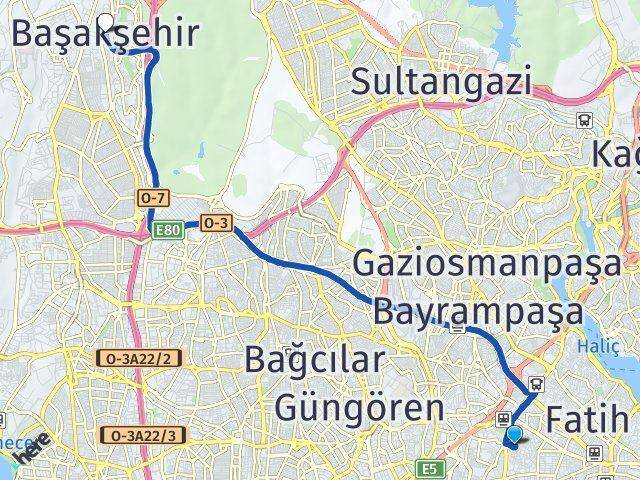 Mevlanakapı Başakşehir Arası Kaç Km - Yol Tarifi