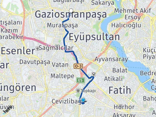 Mevlanakapı Gaziosmanpaşa Arası Kaç Km - Yol Tarifi