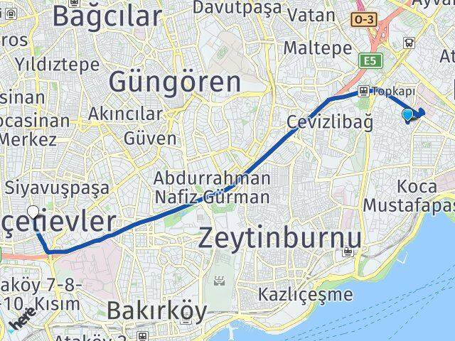 Şehremini Bahçelievler Arası Kaç Km - Yol Tarifi