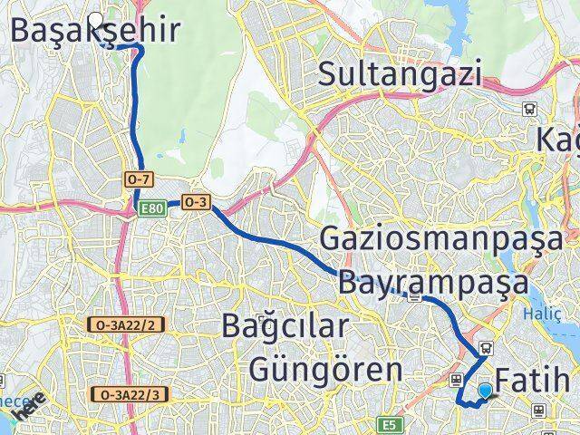 Şehremini Başakşehir Arası Kaç Km - Yol Tarifi