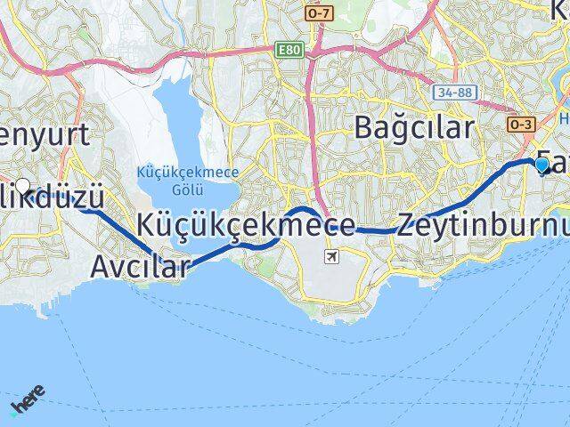 Şehremini Beylikdüzü Arası Kaç Km - Yol Tarifi