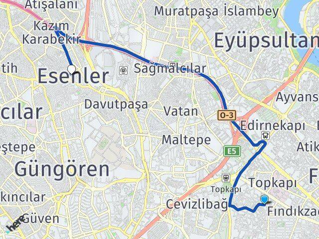 Şehremini Esenler Arası Kaç Km - Yol Tarifi