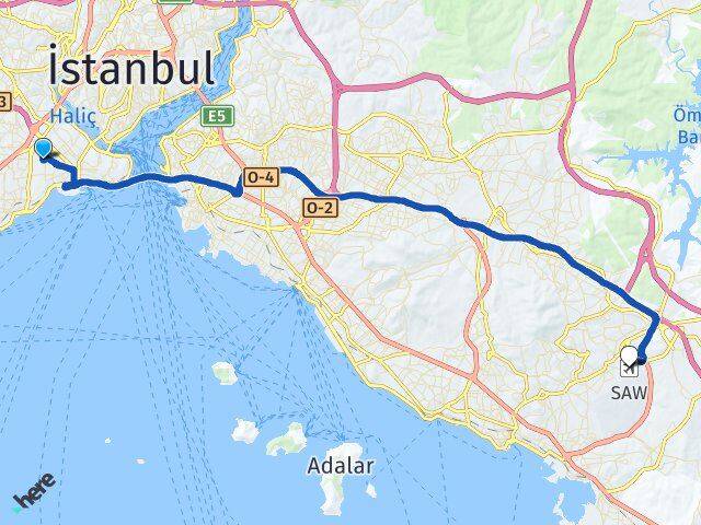 Şehremini Sabiha Gökçen Havalimanı Arası Kaç Km - Yol Tarifi