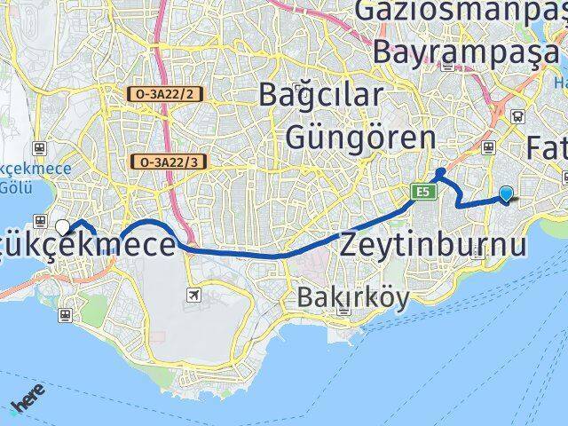 Silivrikapı Küçükçekmece Arası Kaç Km - Yol Tarifi
