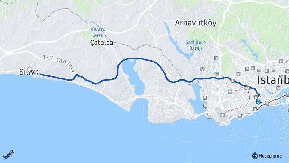 Silivrikapı Silivri Arası Kaç Km - Yol Tarifi