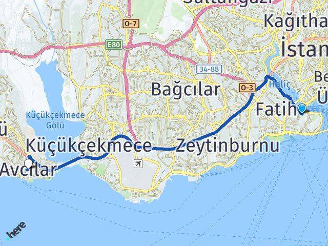 Tahtakale Avcılar Arası Kaç Km - Yol Tarifi