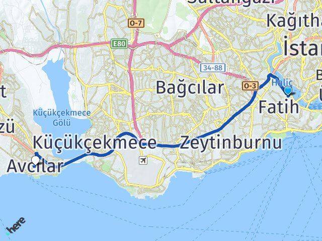 Yavuz Sultan Selim Avcılar Arası Kaç Km - Yol Tarifi