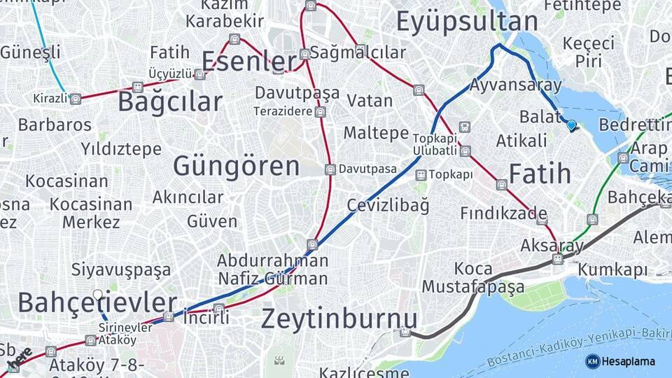 Yavuz Sultan Selim Bahçelievler Arası Kaç Km - Yol Tarifi