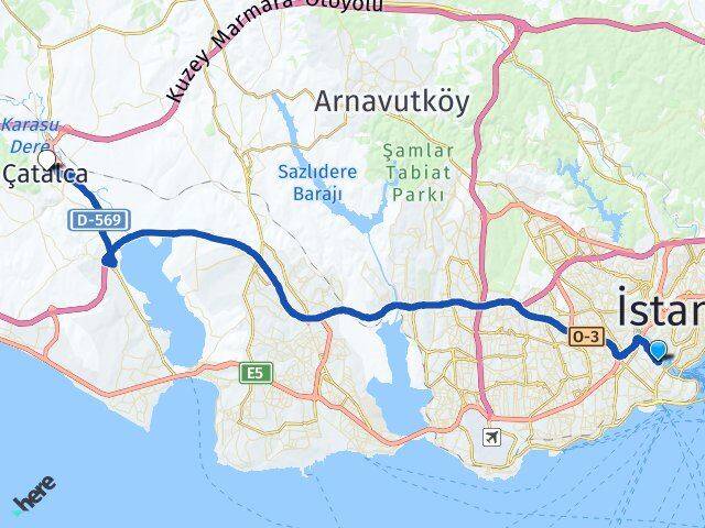 Yavuz Sultan Selim Çatalca Arası Kaç Km - Yol Tarifi