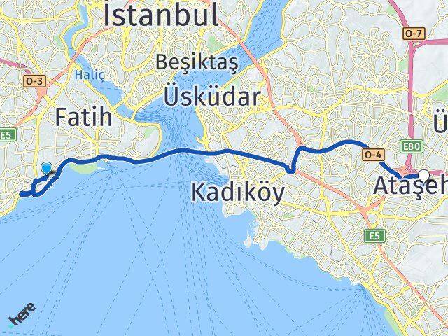 Yedikule Ataşehir Arası Kaç Km - Yol Tarifi