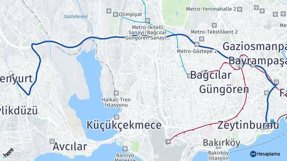 Yedikule Esenyurt Arası Kaç Km - Yol Tarifi