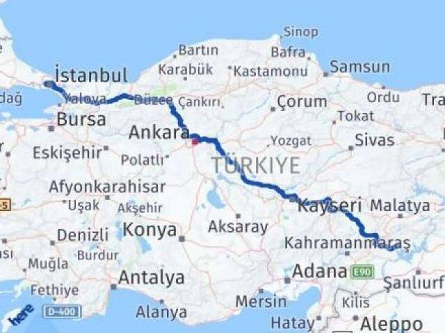İstanbul Gaziosmanpaşa Adıyaman Arası Kaç Km - Yol Haritası