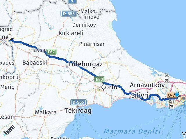 Barbaros Hayrettin Paşa Edirne Arası Kaç Km - Yol Tarifi