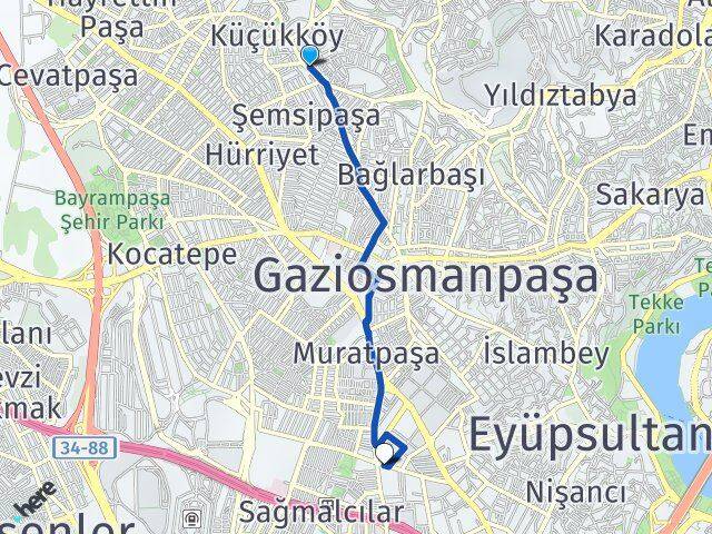 Fevzi Çakmak Bayrampaşa Arası Kaç Km - Yol Tarifi