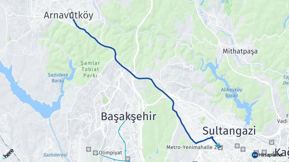 Karadeniz Arnavutköy Arası Kaç Km - Yol Tarifi