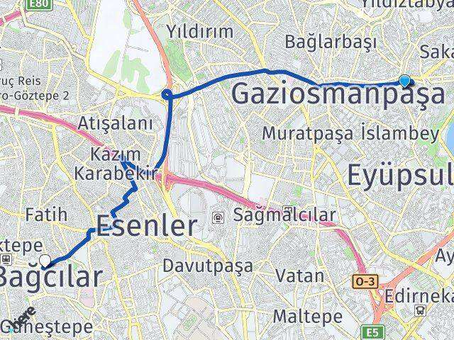 Karlıtepe Bağcılar Arası Kaç Km - Yol Tarifi