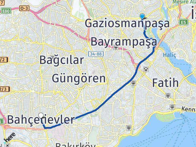 Karlıtepe Bahçelievler Arası Kaç Km - Yol Tarifi